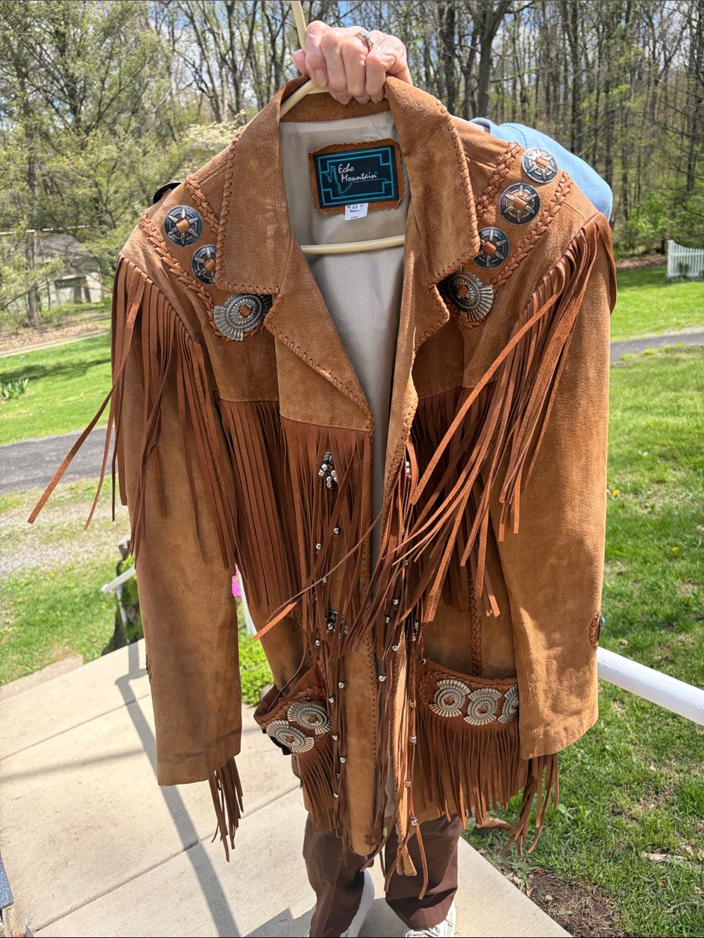 Vintage Western Fringe Suede Jacket - Brown - Picture 3 of 13